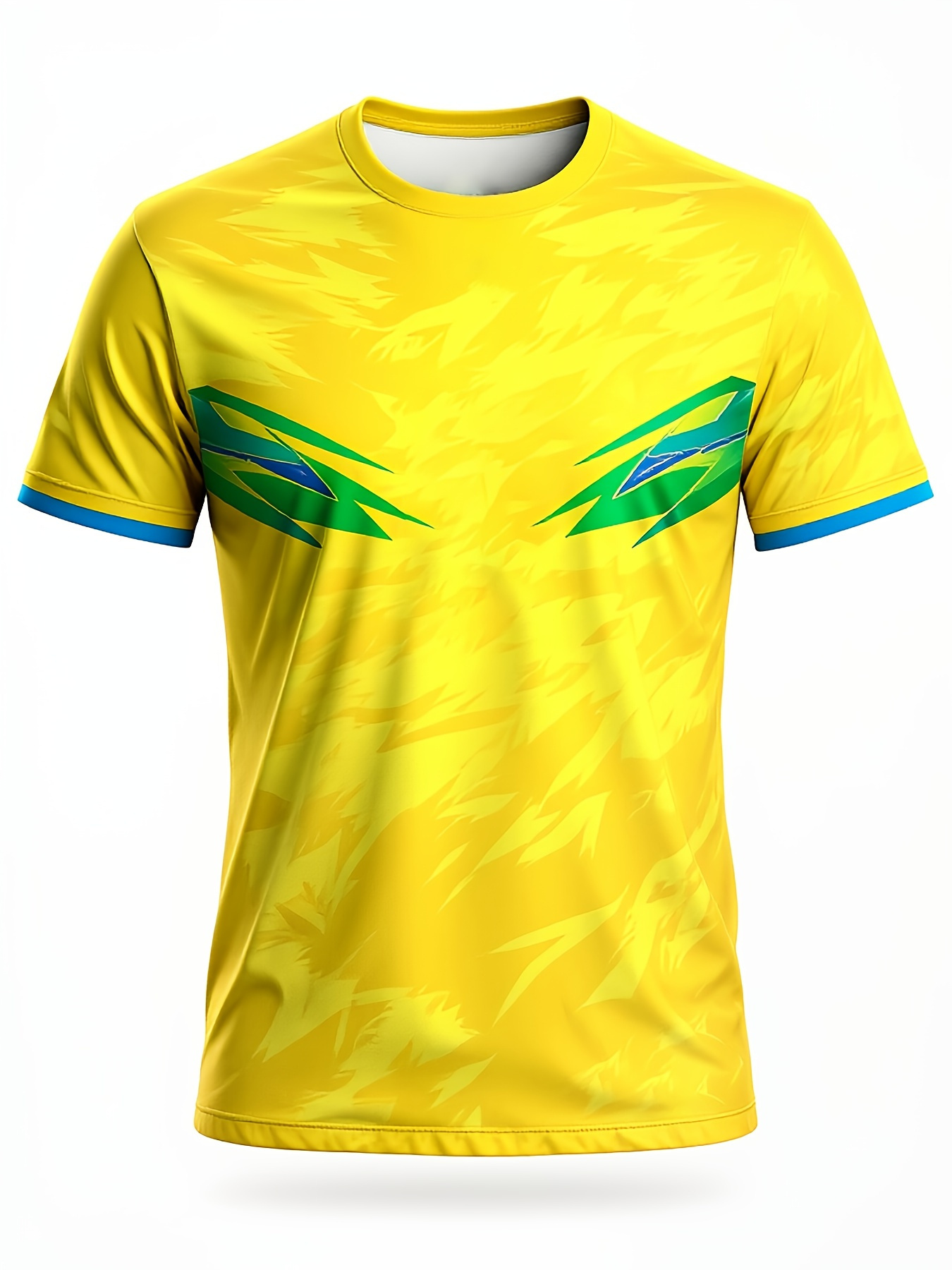 Table Tennis Jersey Butterfly - Kaos Olahraga Camo Abstrak Kuning Hijau