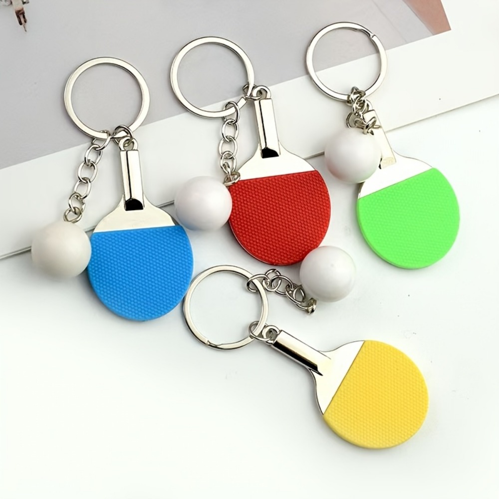 4/8/16 Pcs Gantungan Kunci Rak - Table Tennis Keychain ulasan dan harga