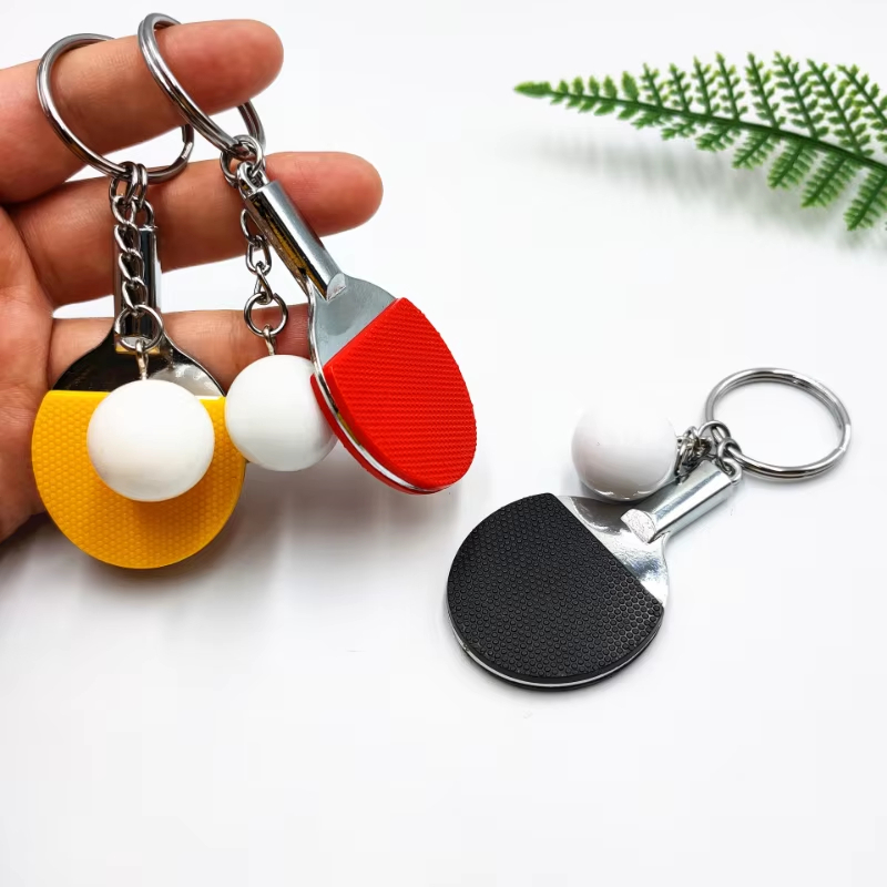 7 Warna Lucu Raket Ping Pong L - Table Tennis Keychain ulasan dan harga